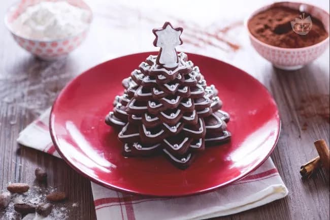 Alberello di biscotti al cacao