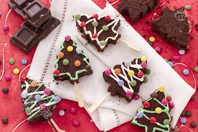 Brownies a forma di albero di natale