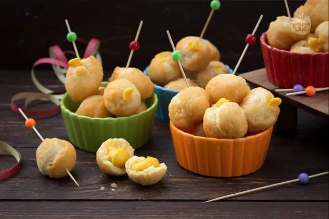 Castagnole salate con crema di zucca