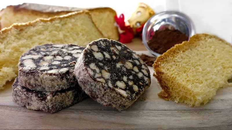 Salame al cioccolato con pandoro