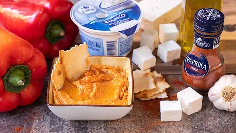 Tirosalata con peperoni abbrustoliti