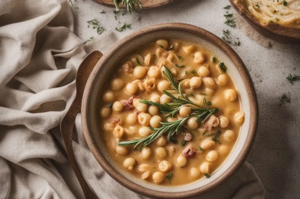 Pasta e ceci rosata, cremosa