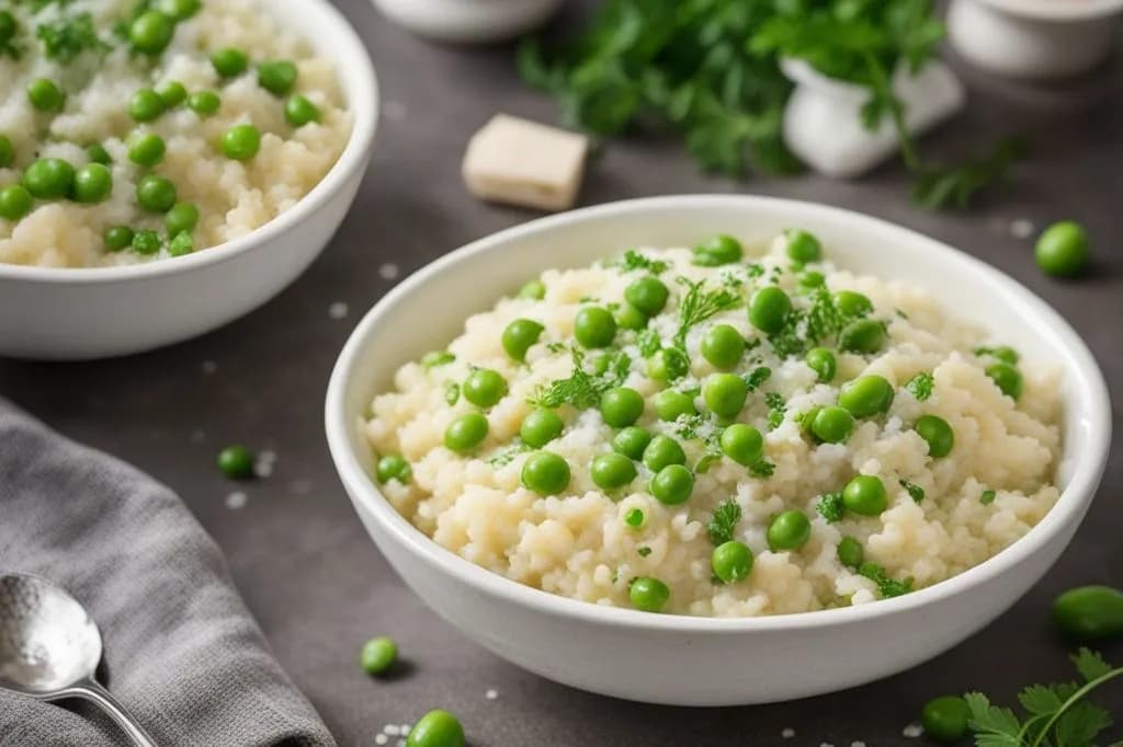 Risotto cremoso con piselli