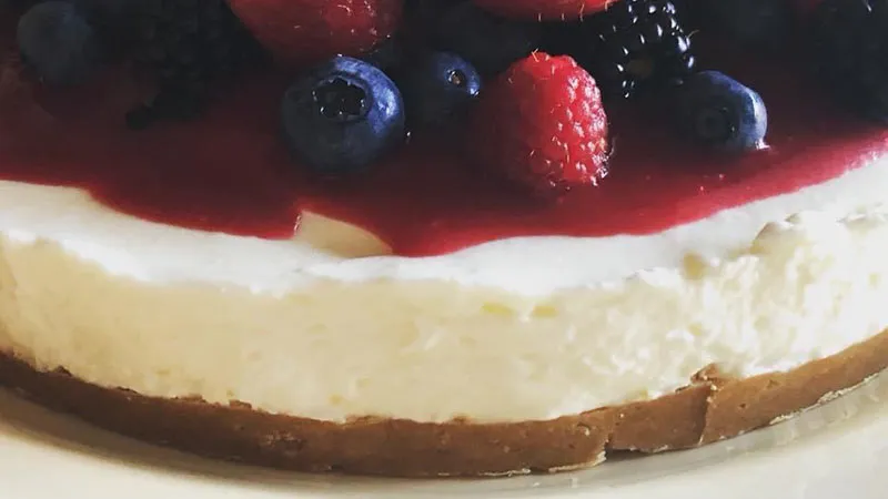 Cheesecake senza forno con coulis