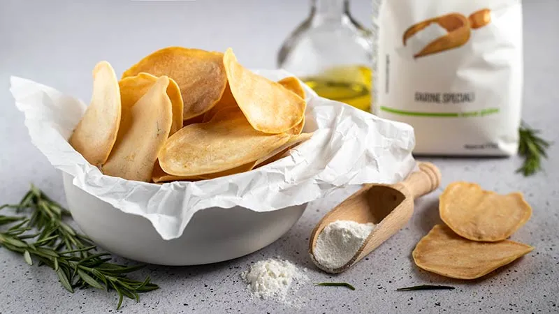 Chips croccanti di farina di riso