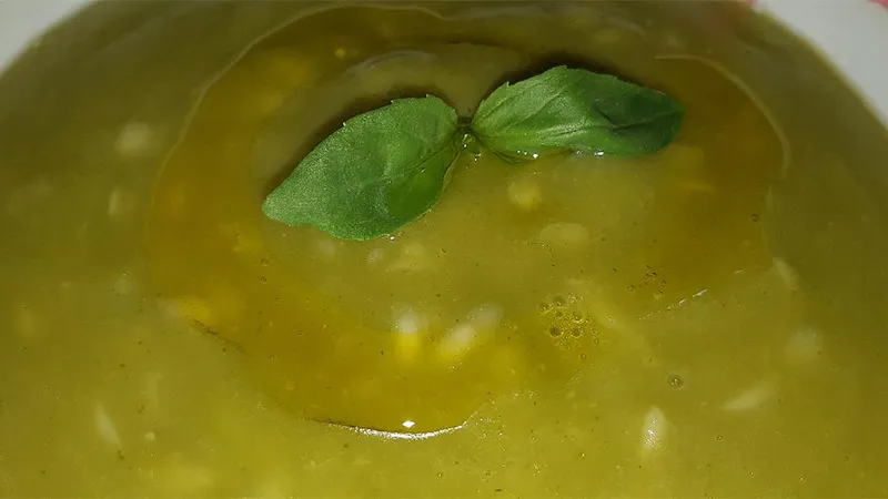 Crema di piselli, zucchine e patate