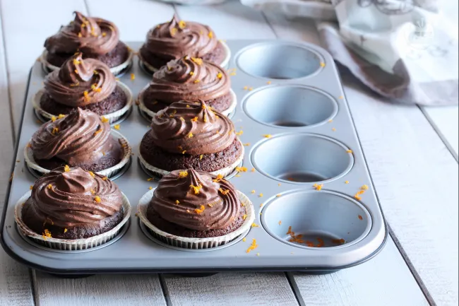 Cupcake all'arancia e cioccolato