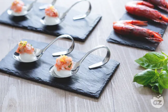 Finger di bufala e gamberi