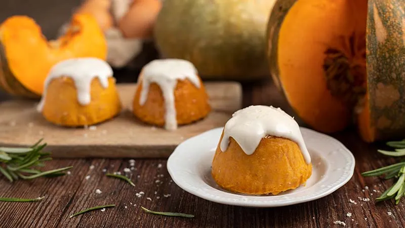 Flan di zucca con fonduta di parmigiano