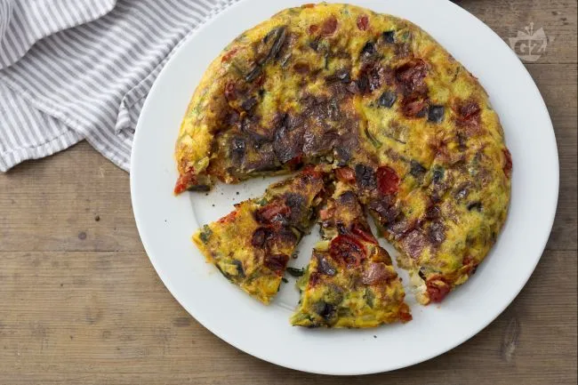 Frittata di melanzane e pomodorini