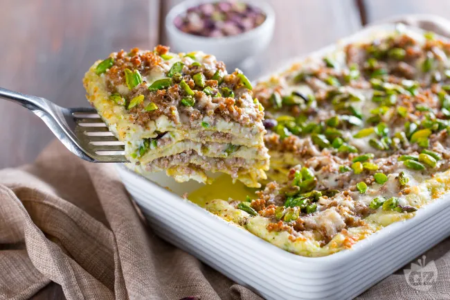 Lasagne al pistacchio con besciamella