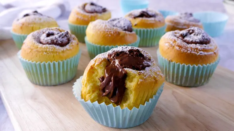 Muffin morbidi con cuore di nutella
