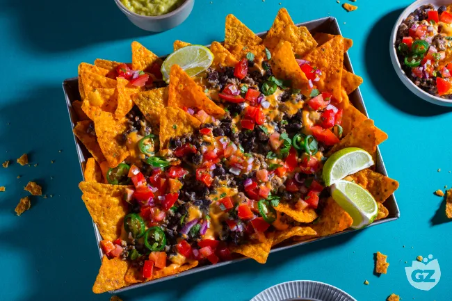 Nachos con carne tex