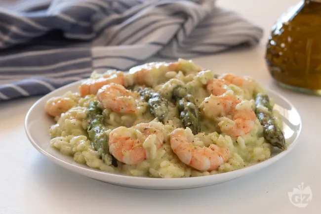 Risotto con asparagi e mazzancolle