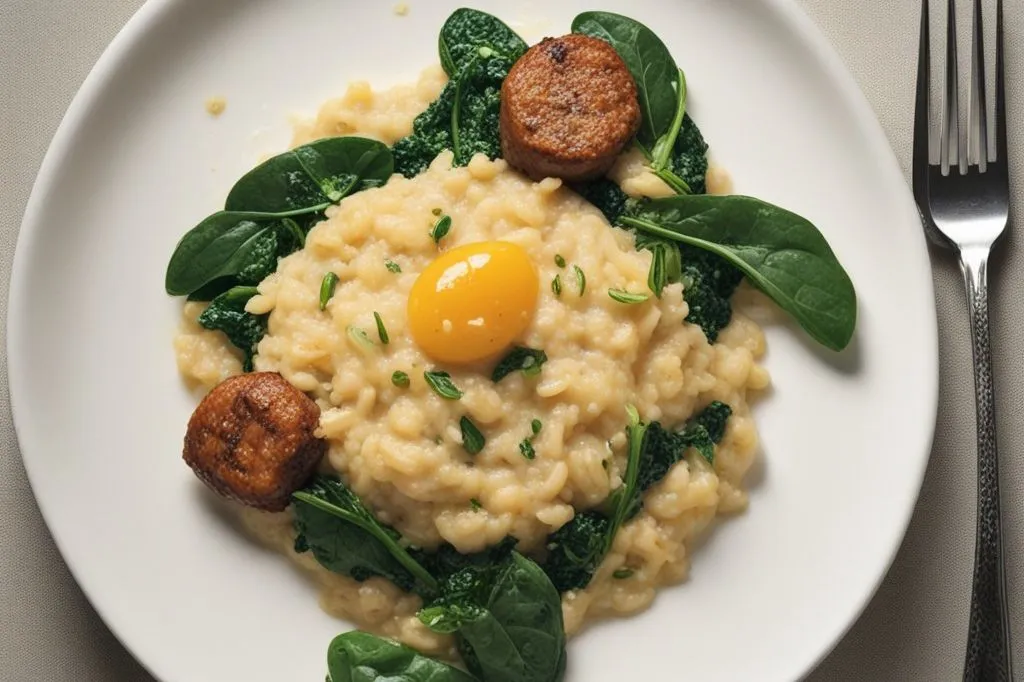 Risotto cremoso con salsiccia
