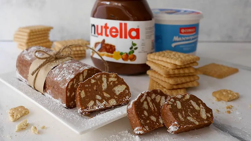 Salame alla nutella senza cottura