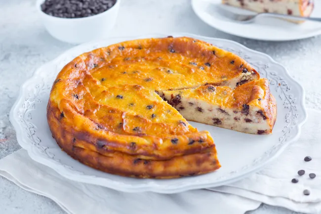 Torta magica alla ricotta con gocce