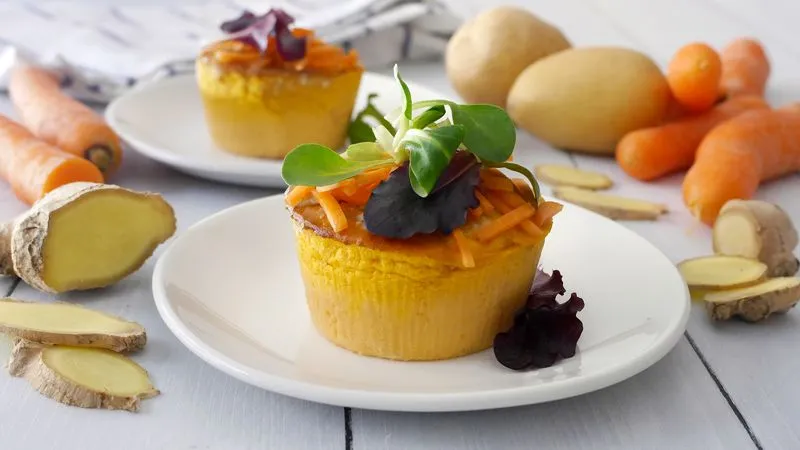 Tortino di patate, carote e zenzero
